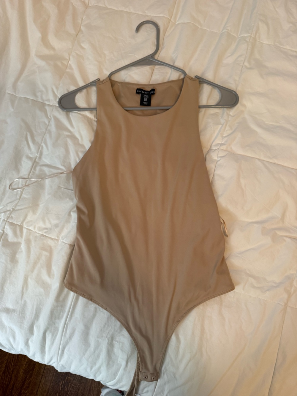 Sincerely Jules Neutral Beige Sleeveless Bodysuit